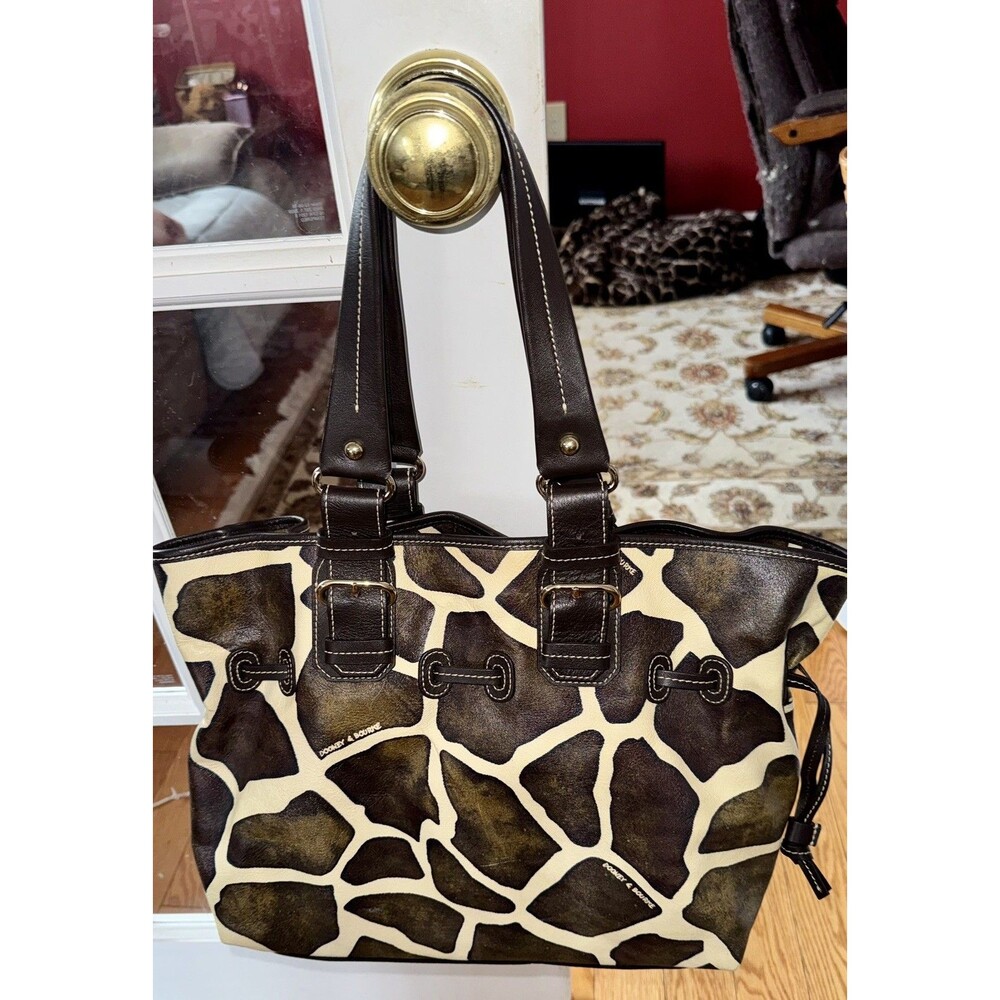 Dooney & Bourke Chiara Leather Giraffe Print Satchel Handbag Medium